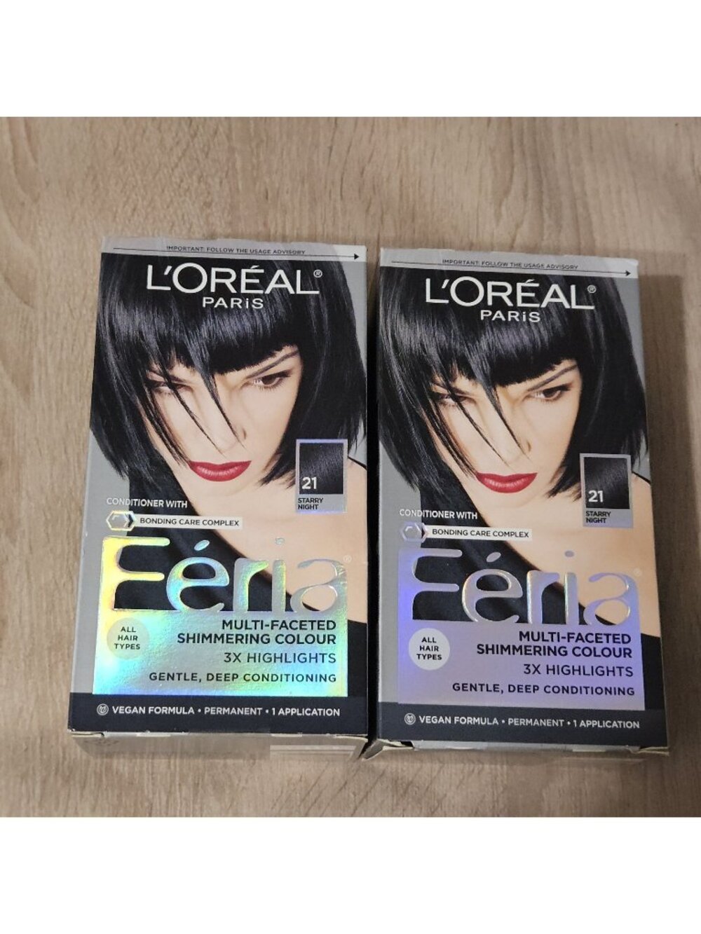 LOreal Paris Féria 21 Starry Night Bright Black Shimmering Color Hair Dye -2 Box